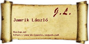 Jamrik László névjegykártya